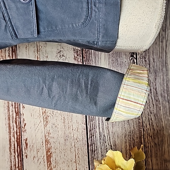 NEW VINTAGE L.L.BEAN BLUE LONG SLEEVE BUTTON-UP CROPPED JACKET - Picture 10 of 16